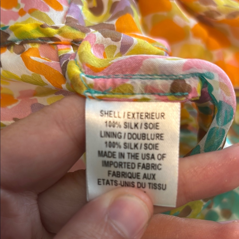 Milly Multicolor Patterned Blouse 100 Percent Silk - image 3